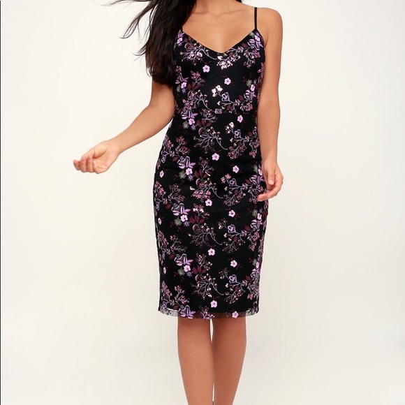 purple embroidered dress